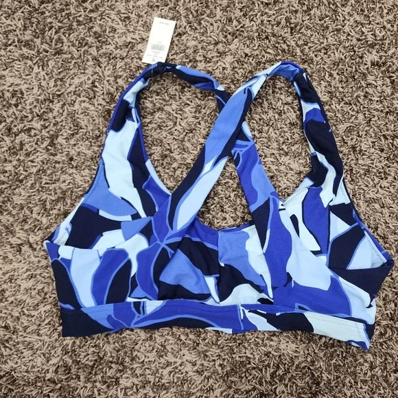 NWT Aerie OFFLINE Real Me Ruched Sports Bra Blue - Picture 4 of 6